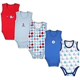 Luvable Friends 5-Pack Lightweight Sleeveless Bodysuits