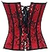 Camellias Brocade Pattern Lace Through Top Floral Overbust Corset Bustier