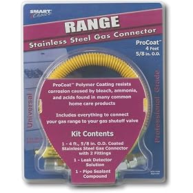 RANGE SAFETY PLUS GAS CONNECTOR 4 FT by SMART CHOICE
