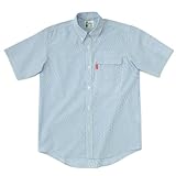 ミドリ安全 【帯電防止&エコストライプ】 男女兼用 ストライプ半袖シャツ RCS433 ブルー 4L