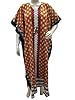 Bohemian Caftans Brown Paisley Printed Resort Wear Cotton Kaftans