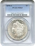アンティークコイン　アメリカ　1ドル　モルガン銀貨1878～1904 $1 PCGS MS63　1枚