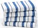 Blue Stripe - 4 Pack Oversized Dish Cloth sets in Spice by Cotton Craft - Size 15x15 - Pure 100% Cot