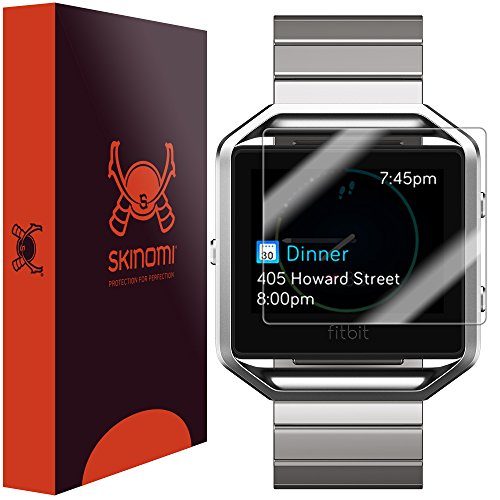 Fitbit Blaze Screen Protector, Skinomi TechSkin (6-Pack) Full Coverage Screen Protector for Fitbit Blaze Clear HD Anti-Bubble Film