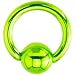 16 Gauge Light Green Electro Titanium BCR Captive Ring -1/4"