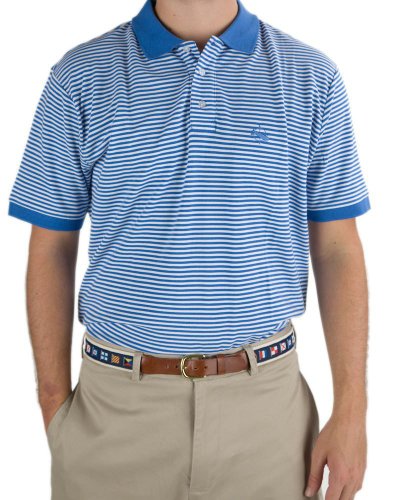 Nantucket Brand Men's Pique Polpis Striped Polo Shirt