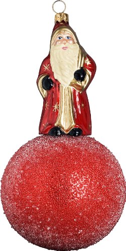 Ino Schaller Blown Glass Polish Red Kugel Santa Ornament by Joy to the World Collectibles Ino Schaller Blown Glass Polish Red Kugel Santa Ornament by Joy to the World Collectibles