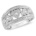 10k White Gold Diamond Hearts Ring