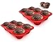Sorbus 6 Cup Silicone Texas Muffin Baking Pans, 6 Cup Large, Non-Stick, Easy to Clean - Set of 2