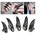 World Pride Antique Retro Black Pattern Punk Crystal Paved Fingertip Finger Claw Ring Set, Set of 5pcs