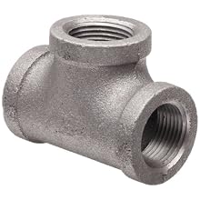 Anvil Malleable Iron Pipe Fitting, Class 150, Tee, NPT Female, Black Finish