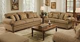 Chenille Sofa Set - Simmons Chenille 2-Piece Set in Tan - 7552-SOFA-SET-1
