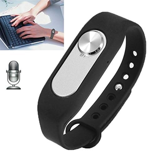 WR-06 Wearable Wristband 8GB Digital Voice Recorder Wrist Watch, One Button Long Time Recording(Black)