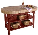 John Boos & Co. American Heritage Collection Barn Red Harvest Table 60x30