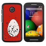 Jordan Colourful Shop - EGG RED WHITE SPOTS EASTER RED WHITE For Motorola Moto E (1st Gen, 2014) - < Custom black plastic Case Cover > -