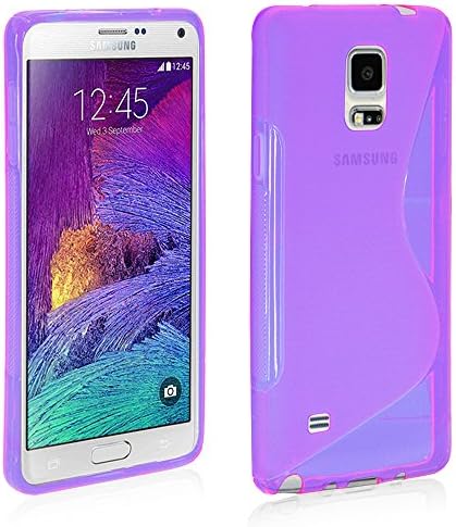 Galaxy Note 4 Case, LK Samsung Galaxy Note 4 TPU Case, S Shape Slim TPU Gel Rubber Soft Skin Case Cover for Samsung Galaxy Note 4 & Free Stylus Pen (TPU - Purple)