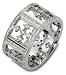 12mm classical white gold diamond wedding band ring (1.15cts diamonds 14K Gold)