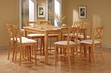 9 Piece Maple Finish Counter Height Dining Set with Butterfly Leaf