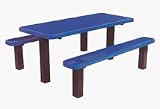 Buy 8' Square Tubing Inground Multi-Pedestal Picnic Table With 2
