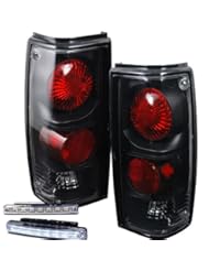 Automotive Parts and Accessories: 1982-1993 CHEVY S-10 S10 JIMMY REAR BRAKE TAIL LIGHTS BLACK+LED BUMPER RUNNING - RXMOTOR