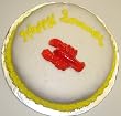 Chocolate Decorated Cake Single Layer 8" RoundTopped with Cherry Lobster Lollipop