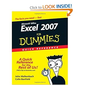 Excel 2007 For Dummies Quick Reference John Walkenbach and Colin Banfield