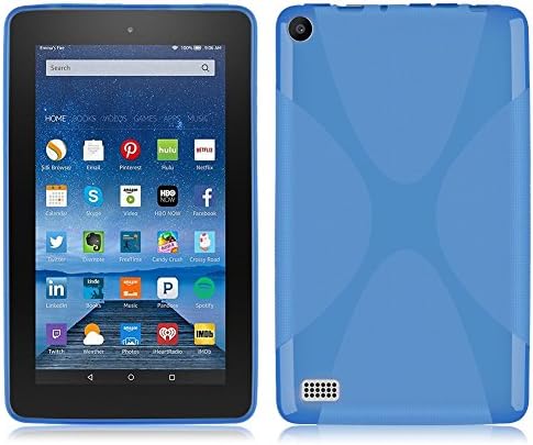 Fire 7 2015 Case, Sanheshun® Slim Fit X-line Design TPU Silicone Rubber Protective Cover Case for Amazon Kindle Fire HD 7 Tablet (will only fit Fire 7" Display 5th Generation - 2015 release)