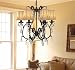 New! Wrought Iron Crystal Chandelier With Shades! H21" x W22"