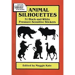 Animal Silhouettes: 31 Black-and-White Pressure-Sensitive Stickers