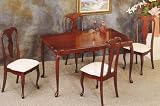 5pc Set Cherry Finsh Queen Anne Dining Table & 4 Chairs