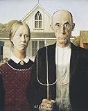 American Gothic by Grant Wood. Art Print Poster 18 inches width by 22 inches height. Highest Quality Art Poster Print