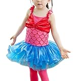 YiZYiF Girls Kids Ariel Mermaid Balllet Christmas Dance Tutu Dress Up Headband 7-8