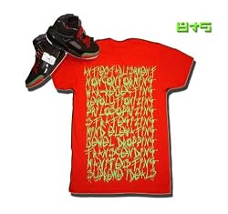 8&9 "VANDALIZED" Printed Men's T-shirt By EIGHT & NINE DESIGNS Varsity Red/Ultra Lime Dr. FeelGood Sb Limited Colorway Hand Printed 8&9 S/S Tee