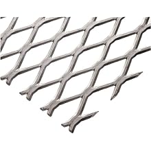 Carbon Steel Expanded Metal Flat Sheet, 3/4" LWD Diamond Openings, 63% Open Area