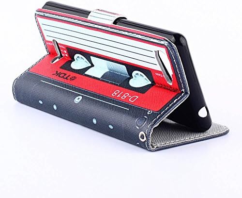 For Sony Xperia E3 , Joy Chen Painting Red Magnetic Tape PU Leather and TPU [Wallet Magnet] Flip Stand Case Cover for Sony Xperia E3 / Sony Xperia E3 Dual D2203 With Card Holder J67+ Screen Protector + Stylus Pen