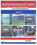 Mopar Broadcast Sheet Decoder Guide 1969-1974