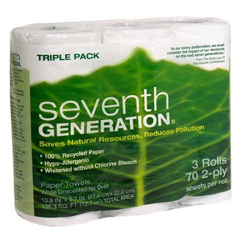 Seventh Generation, Paper Towels, White, Triple Pack 3 ea