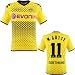 BVB G�tze Trikot Home 2012, offizielles Kappa Lizenzprodukt, 100% Polyester. Verein: Borussia 
Dortmund Spieler: Mario G�tze Nr. 11 Sponsor: evonik Das Trikot wird f�r Sie angefertigt und ist 
daher vom Umtausch ausgeschlossen!!! (Siehe hierzu unsere AGBs!!!) Kurz�rmeliges Borussia Dortmund 
KAPPA-Heimtrikot aus 100% Polyester f�r die Spielzeit 2011/2012. Das gelbe Trikot tr�gt 
quadratische, abgerundete Punkte, die auf der Brust und auf dem unteren R�cken vereinzelt angeordnet 
sind und unter dem Sponsordruck einen Verlauf andeuten. Der V-Kragen ist schwarz abgesetzt und tr�gt 
au�en einen BVB- und innen einen Echte Liebe-Schriftzug. Schwarze Abschl�sse an �rmeln und am Saum 
runden das Design ab. Das Heimtrikot tr�gt zwei gro�e schwarze KAPPA Logos auf den Schultern, einen 
KAPPA-Schriftzug auf der rechten und das BVB-Stickemblem mit einem Stern auf der linken Brustseite.
