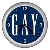 Silver Wall Clock of Gay Pride Gap Logo (Flag, Rainbow, Lesbian, Bi, Bisexual, Transexual, Transgender)