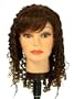 19 Long Dark Brown tipped Medium Auburn medium spirals / straight bangs / tiny spirals synthetic wig