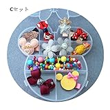 【WE●LOVE】ヘアピン アクセサリー　3点セット　カラフル　カートゥーン収納ボックス　髪飾り　ちょう結び　七五三　出産祝い お宮参り 記念写真 (Cセット)