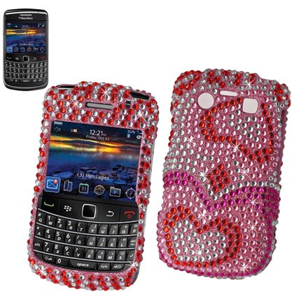 New Fashionable Perfect Fit Hard Diamante Protector Skin Cover (Faceplate/Snap On) Full Rhinestones Diamond Bling for RIM Blackberry Bold 9700 AT&T,T-Mobile -