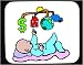 Mouse Pad with crib, car, burdens, mobile, earth, baby, child, globe, money, infant, house