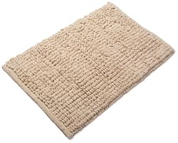 Eileen West Bath Loop 24 Inch by 40 Inch Chenille Rug, Natural