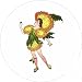 Flower Children 4 inch Square Coaster Golden Glow