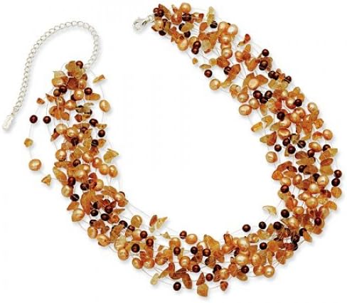 Autumn Floating Pearls Jackie Kennedy Necklace Size 18