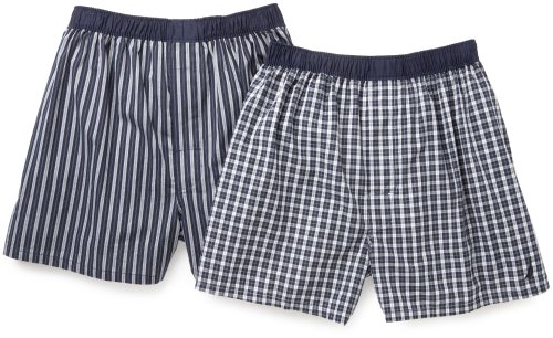 Nautica Men's Woven Baring Stripe & Plaid 2-Pack Boxer Gift Set