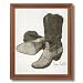 Old Western Rodeo Cowboy Boots Wall Decor Picture Oak Framed Art Print