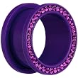 3/4" Purple Acrylic Gem Rimmed Screw Fit Tunnel Plug