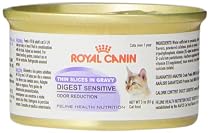 Royal Canin 24-Can Feline Health Nutrition Digest Sensitive Canned Cat Food, 3-Ounce Per Can thin slices in gravy
